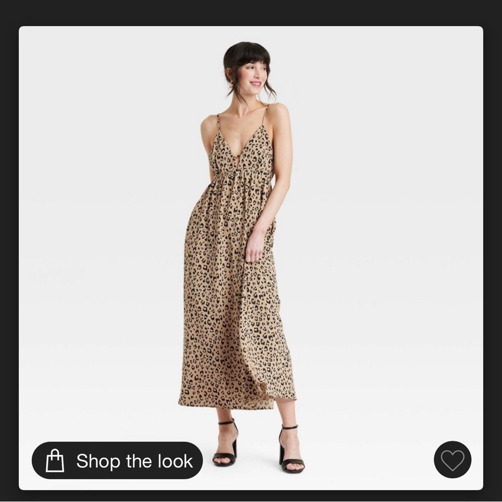 Ruched Midi dress - A New Day - Leopard print - Size L - NWT